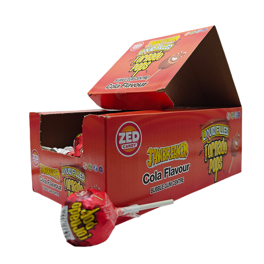 Cola Flavour Tornado Pops Lollipops Zed Candy 30 Pieces
