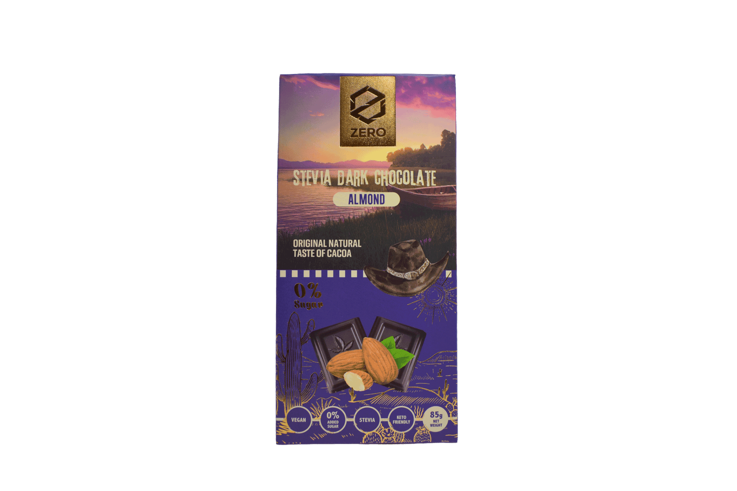 Stevia Dark Chocolate Almond Zero 85 g